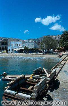 MOUTSOUNA BEACH - A view of the picturesque little harbour at Moutsouna.