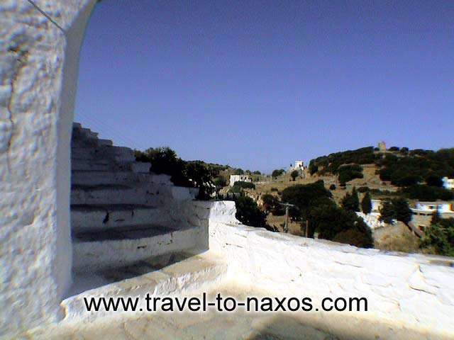 APIRANTHOS VIEW - The view of the windmill from Apiranthos village.