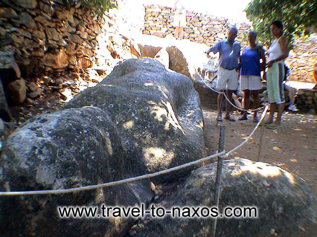 KOUROS AT MELANES - In the place Flerio, near in the village Mellanes, it is found a half-finished ancient statue (Kouros). In a place with dense vegetation is found the Kouros.