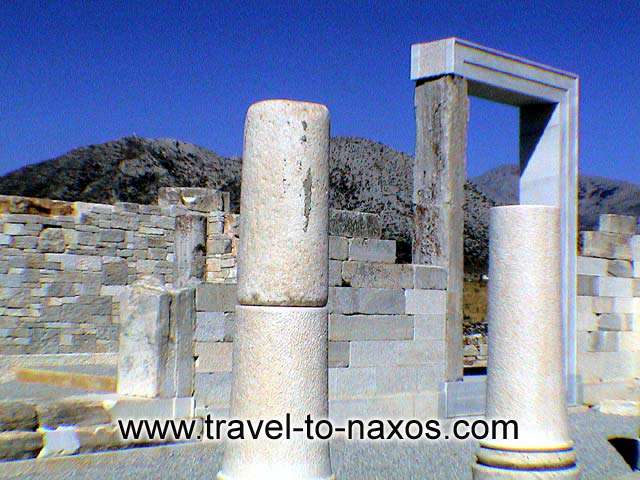 THE TEMPLE OF DIMITRA AT SAGRI - A view of the ionic colonnade.