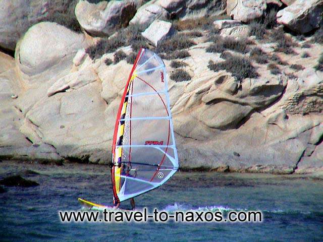 Windsurfing in Mikri Vigla beach. NAXOS PHOTO GALLERY - MIKRI VIGLA BEACH