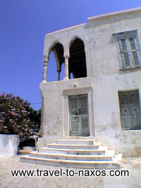 ARCHONTIKO SARANTINOU - The well preserved classical building of Sarantinou in Naxos Chora.