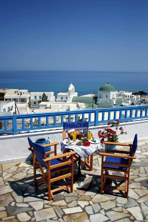 View of Naxos Chora from the breakfast terrace CLICK TO ENLARGE